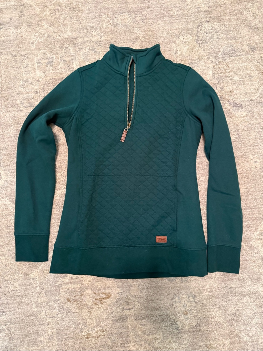 L.L. Bean Green Quarter-Zip Pullover XS Tall LN
